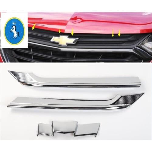 Yimaautotrims Exterior Kit Fit For Chevrolet Equinox 2017 2018 2019 2020 2021 Front Grille Grill Lid Stripes Cover Trim 3 Pcs