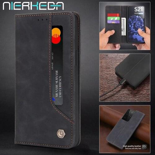 Leather Case For Samsung Galaxy S21 Plus Ultra + Luxury Magnetic Card Stand Wallet Phone Cover for Samsung S 21 Plus Ultra Etui