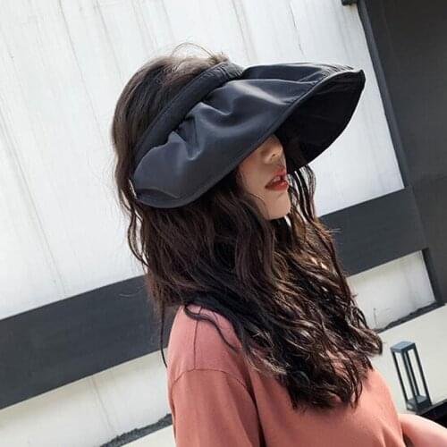 YOYOCORN 2021 New women summer sun visor wide-brimmed hat beach hat adjustable UV protection female cap packable