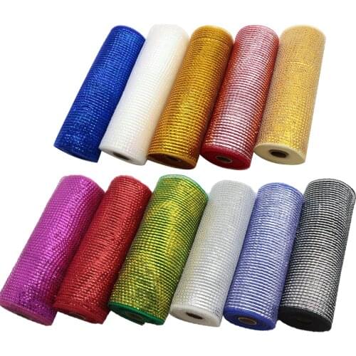10Yards Laser Metallic Foil Deco Poly Mesh Ribbon Gift Wrapping DIY Sewing Wrapping Art Sewing Crafts Home Packing,10Yc15691
