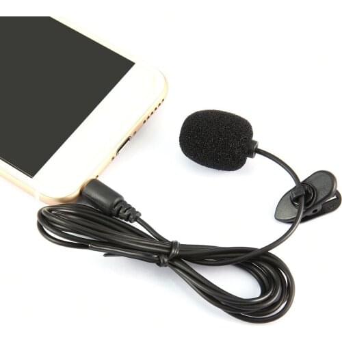 3.5mm Mini Portable Lavalier Microphone Condenser Mic Clip-on Lapel Mic Wired Microphone for Phone for Laptop PC Lound Speaker