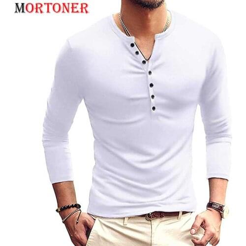 Mens Fashion Casual Basic Henley T-Shirts 2021 Brand Slim Fit Single Button Placket Plain v Neck Shirts Men Camisetas Soft Cozy
