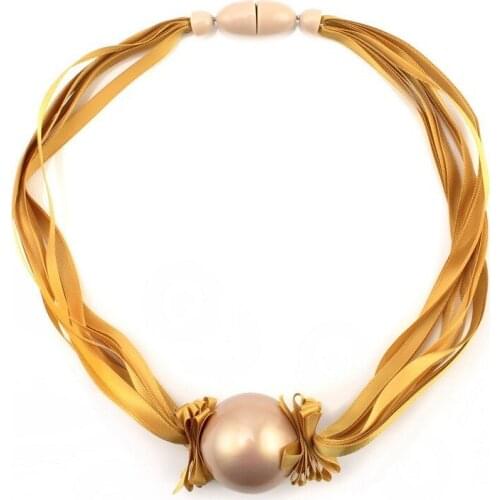 Bib Multi Layers Rope Chain Big Simulated Pearl Bead Pendant Necklace for Women Florate Brand Handmade Party Fashion Jewelry New