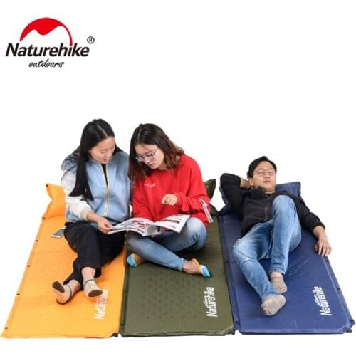 NatureHike Sleeping Mattress Self-Inflating Pad Portable Bed with Pillow Camping Mat Single Person Foldable NH15Q002-D