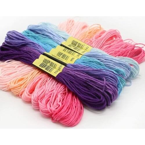 Rainbow Embroidery Floss 200/150/100/50/25 Cross Stitch Polyester Threads Sewing Accessories Floss Kit DIY Sewing Tools