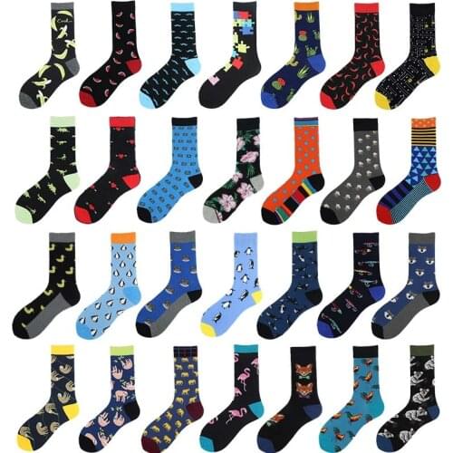 Mens Sock Brand Design Music Egg Hamburg Chili Pattern Hip Hop Cool Socks For Unisex Thick Long Skateboard Funny Socks Colorful