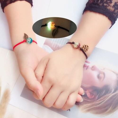 2021 New Sen Department Starry Sky Luminous Bracelet for Woman Green Blue Orange 7 Color Optional Couple Bracelet Jewelry