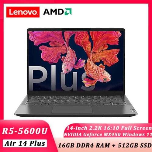 Lenovo laptop Air 14Plus Xiaoxin New 2021 AMD Ryzen 5 5600U 16GB RAM 512GB 14inch IPS screen notebook computer Ultraslim laptop