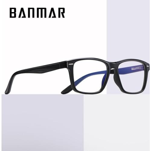 BANMAR TR90 Anti Blue Light Glasses Men 2020 Office Computer Blocking Blue Women Square Eyeglasses Light Frame