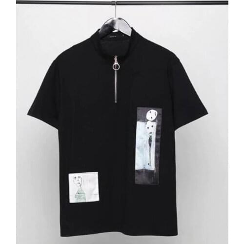 Owen seak Men T Shirt Cotton Gothic Mens Clothing Tops Tees Summer Black Solid T Shirt Size XL