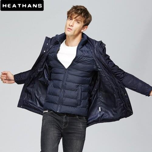 Mens Two Piece Camouflage Parkas Men Liner Detachable Casual Hooded Parka Jackets Male Autumn Winter Mid Length Parka Windbreak