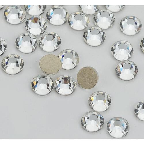 Clear White Crystal Golden Back FlatBack Glass Rhinestones Non-HotFix for Nail Art Decorations Flat Back Rhinestones Crystal