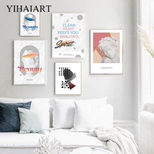 Nordic Sculpture Wall Art Canvas Masai Plaster Prints Painting Modern Abstract Artwork For Living Room Decoration INS Pictures