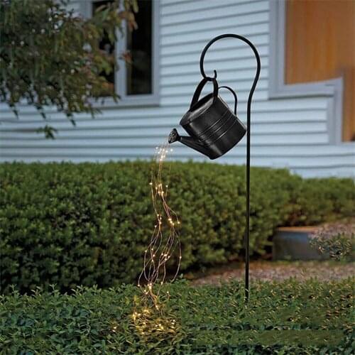 LED Solar Kettle Lamp Outdoor Watering Can Fairy String Light Garden Decoration Outdoor Festival Fairy Tale Glowing Garland Lamp