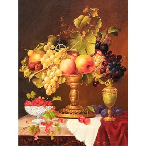 Fruit Landscape DIY Cross Stitch Embroidery 11CT Kits Craft Needlework Set Cotton Thread Printed Canvas Home Wholesale
