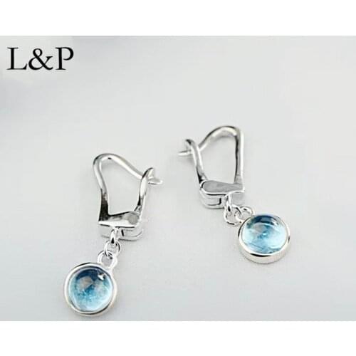 Fashion Topaz Gemstones Earrings For Lady 2019 Real 925 Sterling Silver Simple Elegant Earrings Jewelry Accessories
