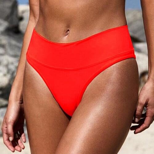 Women Vintage High Waist Brazilian Bikini Bottom Swimwear Brief Beachwear Hot /BY