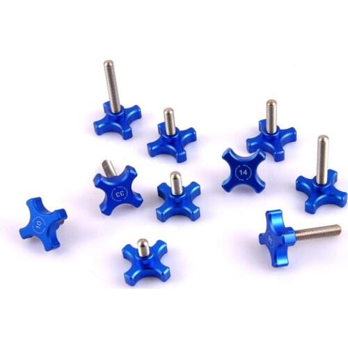 1pcs M8 Aluminum alloy head Torx hand screw CNC machining handle screws stainless steel bolts rod diameter 38mm