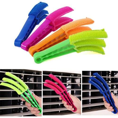 1PC Microfiber Removable Washable Cleaning Brush Clip Household Duster Window Leaves Blinds Cleaner Brushes Tool WB 097