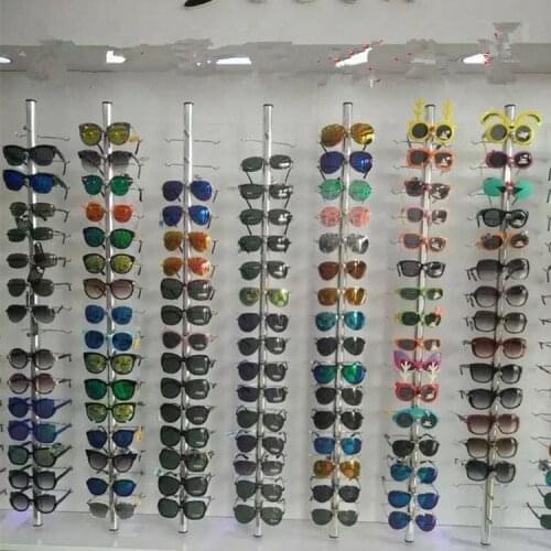 10pcs Aluminium Lockable Sunglasses Eyeglasses Display Rod 1.21M For 14 Frames
