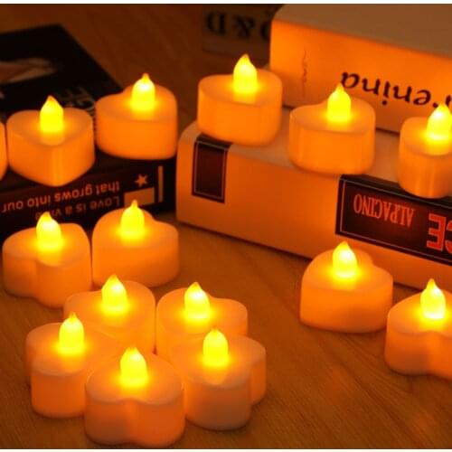 10PCS High Quality heart style Candle Small LED Durable Indoor Candle Lamp Candle Lantern Halloween Christmas Party Decoration