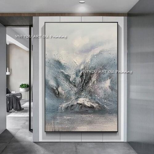 100% Handmade Wholesale Modern Simple Abstract Oil Painting On Canvas For Living Room Decor Abstract peak Art Picture