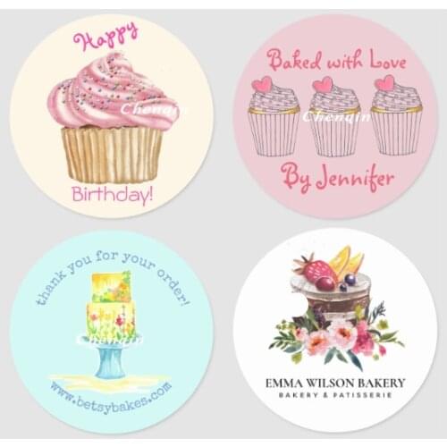 100pcs,Customized Cupcake Box Sealing Stickers Dessert Cake Business Sticker Wedding Gift Label Party Supplies Packaging Decor