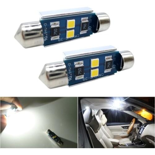 2Pcs C5W C10W SV8.5 LED White Car License light For Ford Fiesta Mondeo 4 3 Focus 2 1 Transit Fusion Kuga Mustang KA S-max Ranger