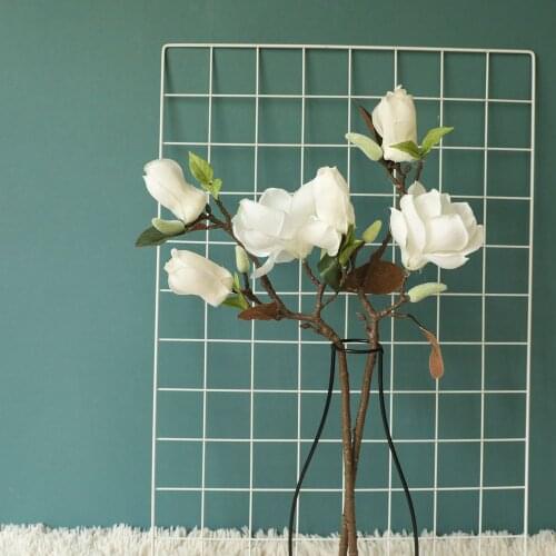 3 Head Magnolia Artificial Flower Silk Fake Flowers For Wedding Party Bedroom Supplies Home Garden Decoration