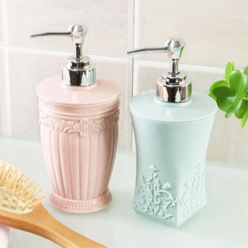 400ml 3D Carved Flower Shampoo Shower Gel Lotion Empty Bottle Liquid Dispenser