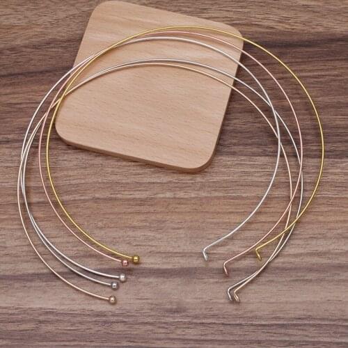 5 PCS 130x1.2mm 5 Colors Plated Metal Copper Choker Collar Necklace Jewelry Setting For Women