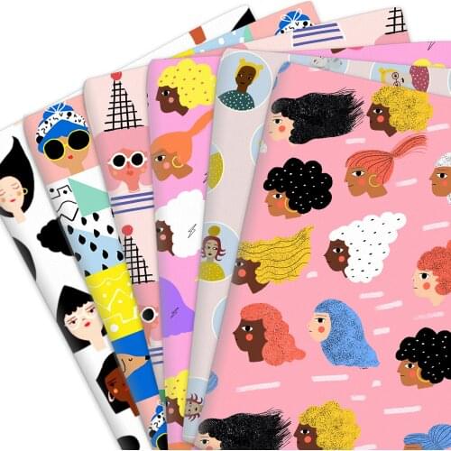 50*145cm Cartoon Doll Girl Polyester Or 100% Cotton Or Knit Material Fabric Tissue Sewing Quilting Needlework DIY Handmade