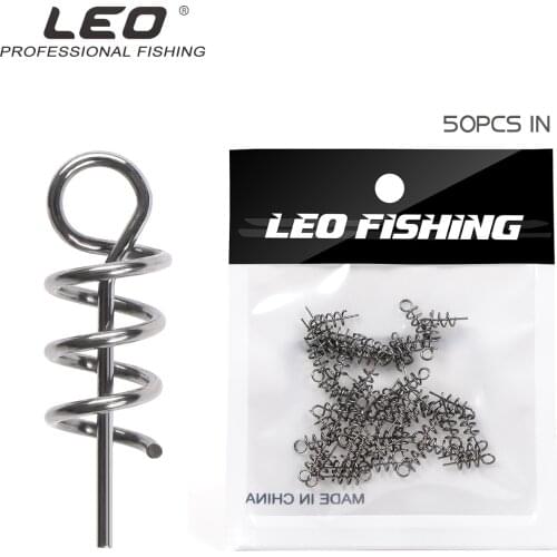 50pcs/lot LEO Lure Spring Pin 27853 Fishing Accessories Lock Needle Soft Bait with Crank Hook Fishing Tackle Pesca Spring Swivel