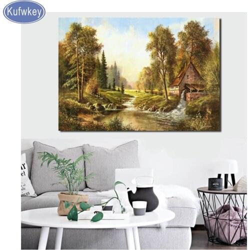 Diamond Embroidery Landscape Cross Stitch Diamond Painting square Rhinestones round Full Drill Mosaic kit Home Decoration