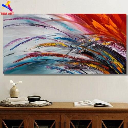 Large Red Color Picture Hand painted Modern Abstract Oil Painting on Canvas for Living Room Wall Art Home Decoration Gift SL051
