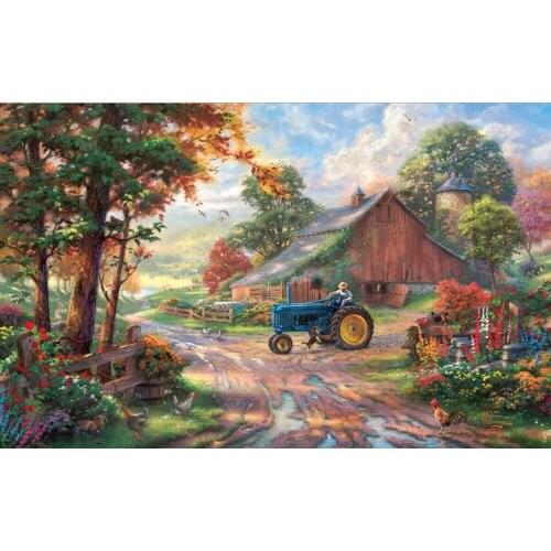 Farm owner and dog The wooden puzzle 1000 pieces ersion jigsaw puzzle white card adult childrens educational toys