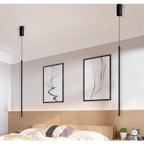 Minimalis long pendant light Bedroom Bed side Corner linear led light Nordic Designer interior light home hanging lamp fixtures