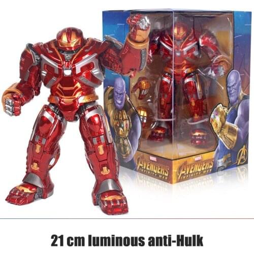 21cm Disney Avengers 4 Luminous Anti-hulk Armored Joint Action Figure Model Toy Action Figure Collection Model Statue Child Toy
