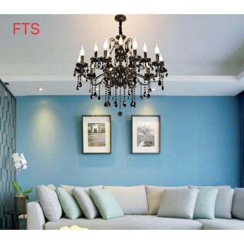 European style crystal chandelier retro wrought iron candle living room dining room bedroom hotel showroom chandeliers