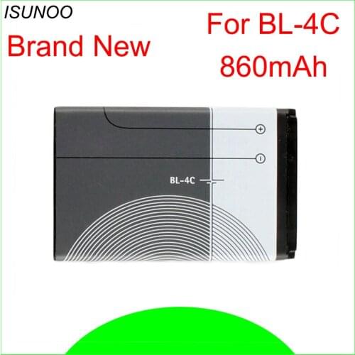 ISUNOO 5pcs/lot BL-4C phone battery for Nokia 6100 6300 6125 6136S 6170 6260 6301 7705 7200 7270 8208 BL4C 860mAh