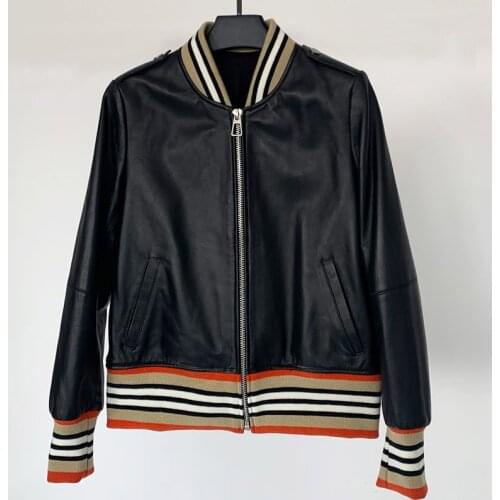 Genuine Leather 2020 Spring new leather short leather jacket female sheepskin fight baseball uniform was thin leather jacket