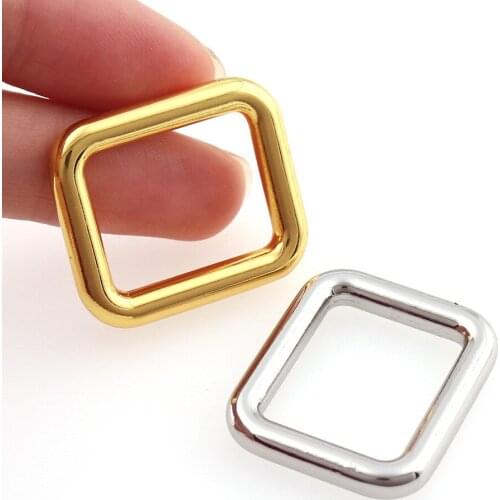 10pcs Metal Adjustable Rectangle D Ring Belt Ribbon Buckle For Backpack Bag Pets Collar Accessories Size 20mm Gold/Silver