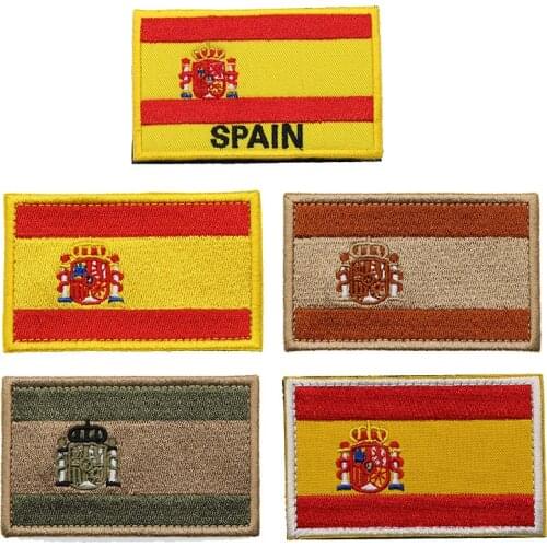 Spain Flag 3D Embroidered Armband Military Tactics Special Forces Morale Badge Camouflage Clothing Backpack Outdoor Sports Patch