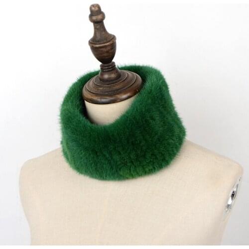 Winter Ring Scarf Women Real Fur Mink Warm Fashion Female Loop Mink Scarfs 2020 For Women Knitted Ring Scarfs