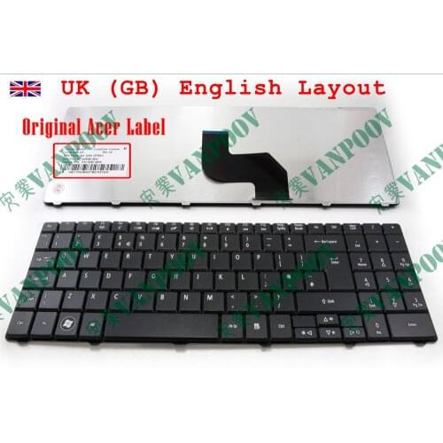 New Notebook Laptop keyboard for Acer Aspire 5732 5732Z 5732ZG 5734 5734Z, Emachines E527 E727 UK GB English - NSK-GFB0U