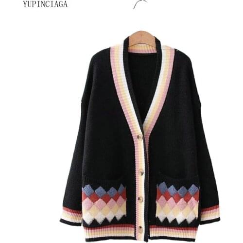 Autumn Japanese Sweet Girl Cotton Cardigan V-neck Loose Knit Sweater Casual Single Breasted Knitted Sweaters Fashion Knit Coat