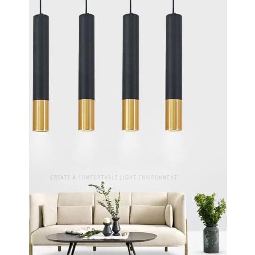 40CM led Pendant Lamp Long Tube lamp Kitchen Island Dining Room Shop Bar Decoration Cylinder Pipe Pendant Light Kitchen Lamp