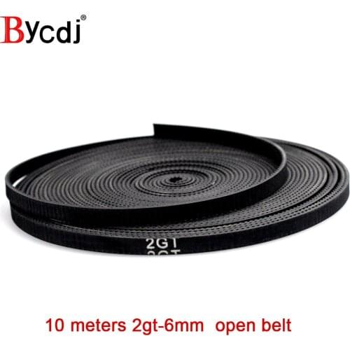 10Meters 2MGT 2M 2GT GT2 open synchronous Timing belt 2M-6 2GT-6 width 6mm Rubber Small backlash Linear Motion 3D Printer