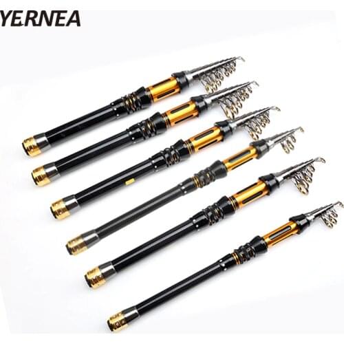 Yernea Carbon Fiber Telescopic Fishing Rod 1.5M 1.8M 2.1M 2.4M 2.7M 3.0M Portable Telescopic Fishing Rod Spinning Hand Sea Rod