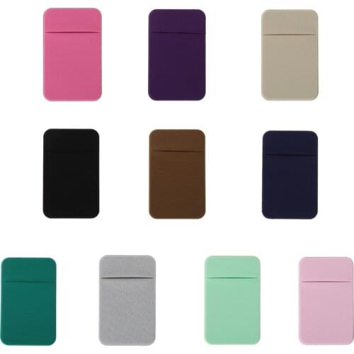 THINKTHENDO New Mobile Phone Credit Card Wallet Holder Pocket Stick-On Adhesive Elastic Tool Ultra-slim Self Adhesive Holder